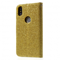 Luurinetti Apple iPhone X/Xs Glitter-laukku gold