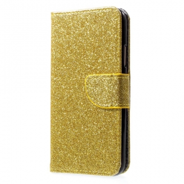 Luurinetti Apple iPhone X/Xs Glitter-laukku gold