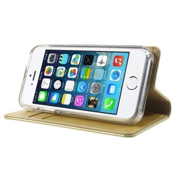 Goospery iPhone 5/5S/SE Blue Moon Flip gold