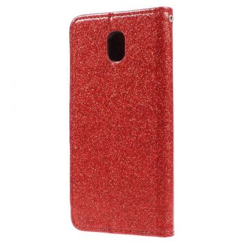Luurinetti Galaxy J7 2017 suojalaukku Glitter red
