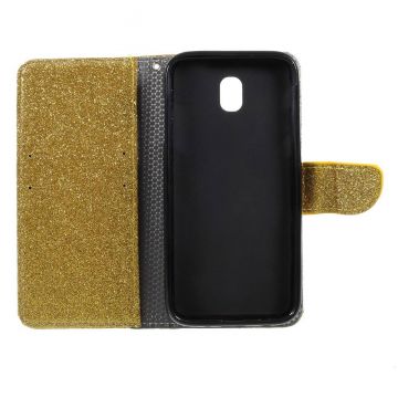 Luurinetti Galaxy J7 2017 suojalaukku Glitter gold