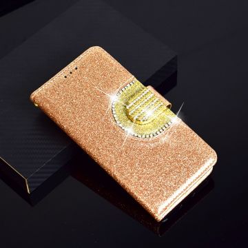 Luurinetti suojalaukku Galaxy J6+ Glitter gold