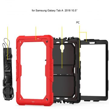 LN suojakuori+kantohihna Galaxy Tab A 10.5 2018 red