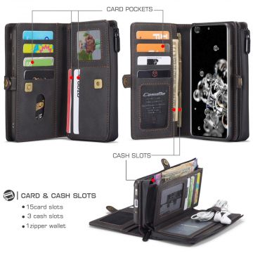 CaseMe 2in1 lompakko 17card Galaxy S20 black