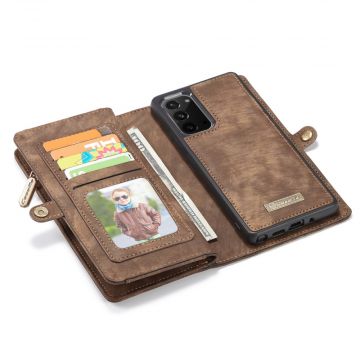 CaseMe 2in1 lompakko 11 card Galaxy Note20 brown