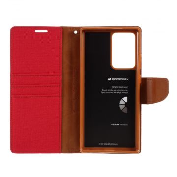Goospery Canvas Wallet Galaxy Note20 Ultra red