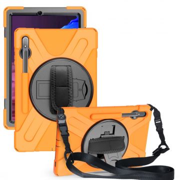 LN suojakuori+kantohihna Galaxy Tab S7+/S7 FE 5G/S8+ orange