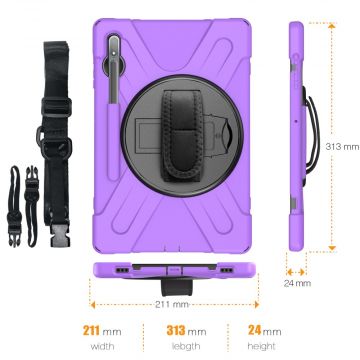 LN suojakuori+kantohihna Galaxy Tab S7+/S7 FE 5G/S8+ purple