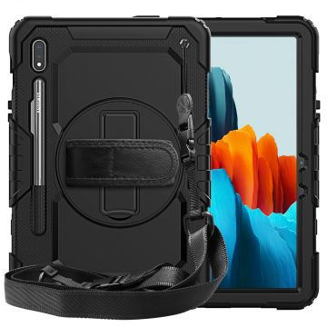 LN suojakuori+kantohihna Galaxy Tab S7/Galaxy Tab S8 black/black