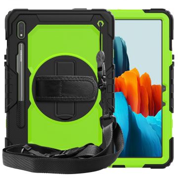 LN suojakuori+kantohihna Galaxy Tab S7/Galaxy Tab S8 black/green