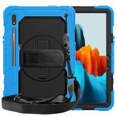 LN suojakuori+kantohihna Galaxy Tab S7/Galaxy Tab S8 blue/black