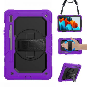 LN suojakuori+kantohihna Galaxy Tab S7/Galaxy Tab S8 purple/black