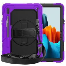 LN suojakuori+kantohihna Galaxy Tab S7 purple/black