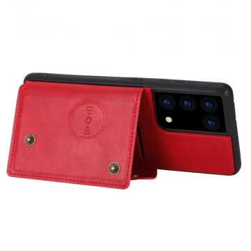 LN suojakuori korttipaikoilla Samsung Galaxy S21 Ultra red