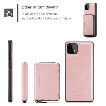 Jeehood suojakuori korttikotelolla Galaxy A22 5G pink