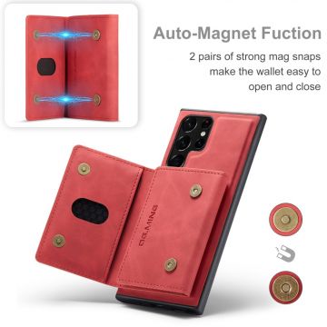 DG. MING suojakuori + lompakko Galaxy S22 Ultra 5G red