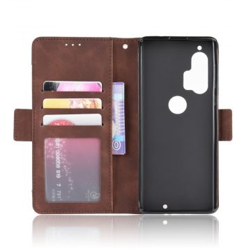 LN 5card Flip Wallet Motorola Edge+ Brown