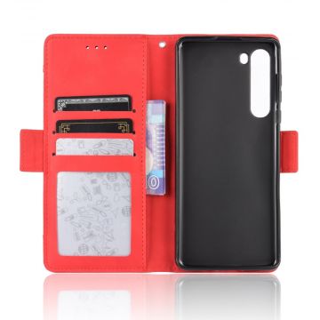 LN 5card Flip Wallet Motorola Edge red