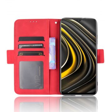 LN 5card Flip Wallet Poco M3 Red