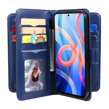 LN lompakkokotelo 10card Xiaomi Redmi Note 11S 5G/Poco M4 Pro 5G blue