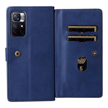 LN lompakkokotelo 10card Xiaomi Redmi Note 11S 5G/Poco M4 Pro 5G blue