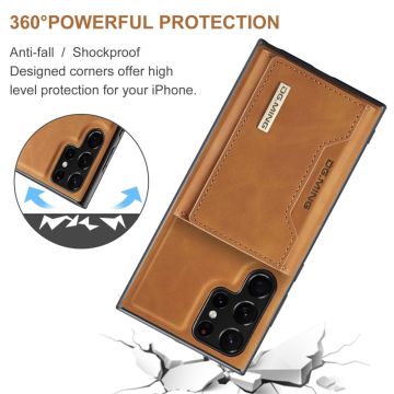 DG. MING suojakuori + lompakko Samsung Galaxy S23 Ultra brown