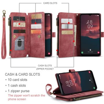CaseMe 10card lompakkokotelo Galaxy A14 4G/A14 5G red
