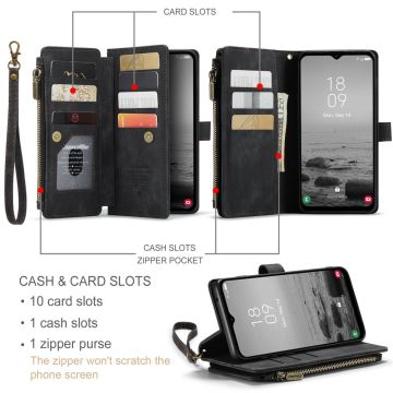 CaseMe 10card lompakkokotelo Galaxy A14 4G/A14 5G black
