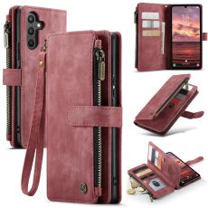 CaseMe 10card lompakkokotelo Galaxy A34 5G red