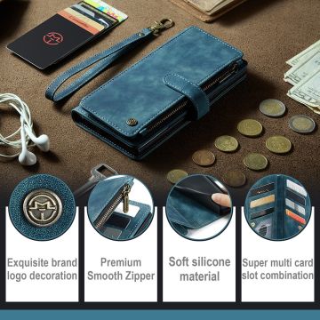 CaseMe 10card lompakkokotelo Galaxy A34 5G blue