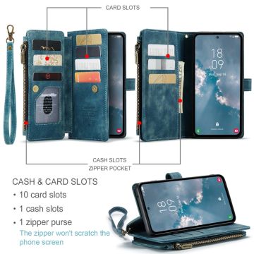 CaseMe 10card lompakkokotelo Galaxy A54 5G blue