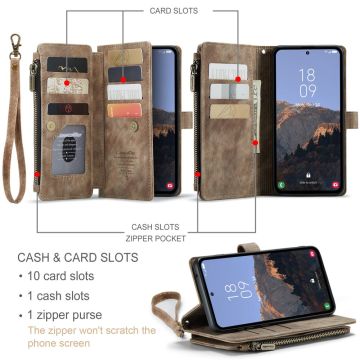 CaseMe 10card lompakkokotelo Galaxy A54 5G brown