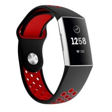 LN V2 ranneke silikoni Fitbit Charge 3/4 black/red