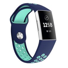 LN V2 ranneke silikoni Fitbit Charge 3/4 blue/cyan