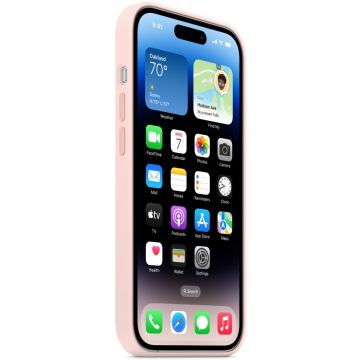 Apple iPhone 14 Pro silikonisuoja MagSafella chalk pink