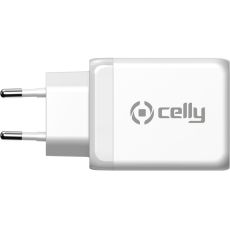 Celly verkkolaturi 2xUSB-C + USB-A GaN 65W