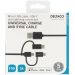 Deltaco 3in1-USB-kaapeli 50cm black