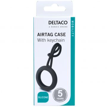 Deltaco Apple AirTagin pidike, silikonia, black