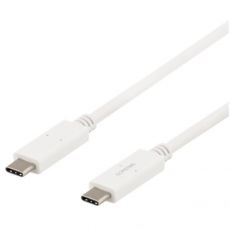 Deltaco USB-C-kaapeli, 5 Gbit/s, 5 A 1 m white