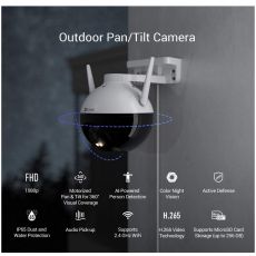 Ezviz C8C Pan/Tilt-kamera ulkokäyttöön WiFi