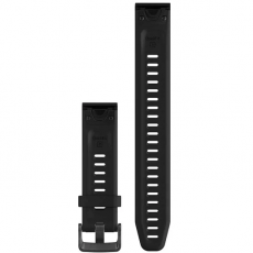 Garmin QuickFit 20mm vaihtoranneke (silikoni) black / black suuri