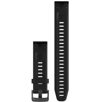 Garmin QuickFit 20mm vaihtoranneke (silikoni) black / black suuri