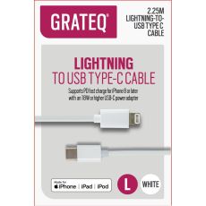 Grateq USB-C - Lightning -kaapeli 2,25 m