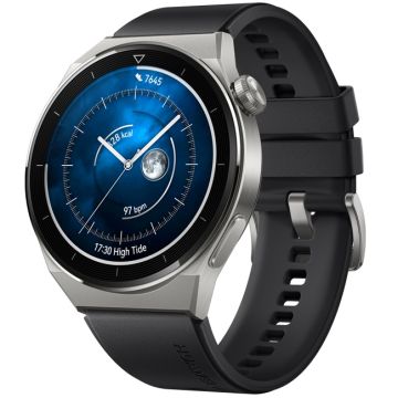 Huawei Watch GT 3 PRO 46mm black silikonirannekkeella