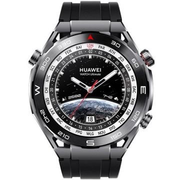 Huawei Watch Ultimate Black -älykello silikonirannekkeella