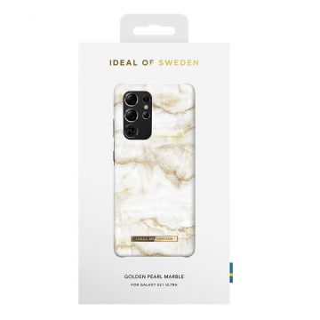 iDeal Fashion Case Galaxy S21 Ultra golden pearl marble