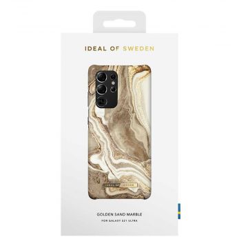 iDeal Fashion Case Galaxy S21 Ultra golden sand marble