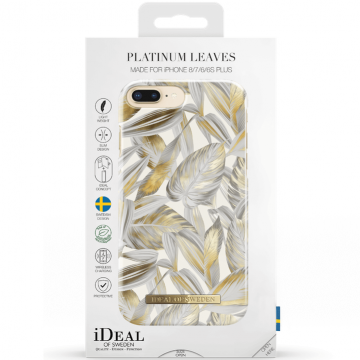 Ideal Fashion Case iPhone 6/6S/7/8 Plus platinum leaves