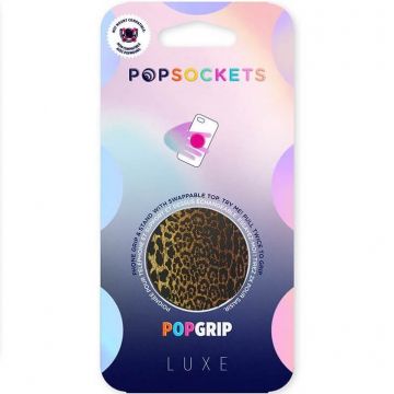 PopSockets PopGrip LUXE Embossed Metal Leopard