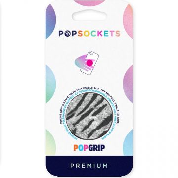 PopSockets PopGrip Premium Vegan Leather Zebra